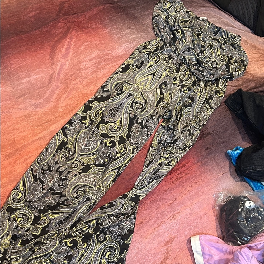 Ariella Black and Gray‎ Paisley Jumpsuit